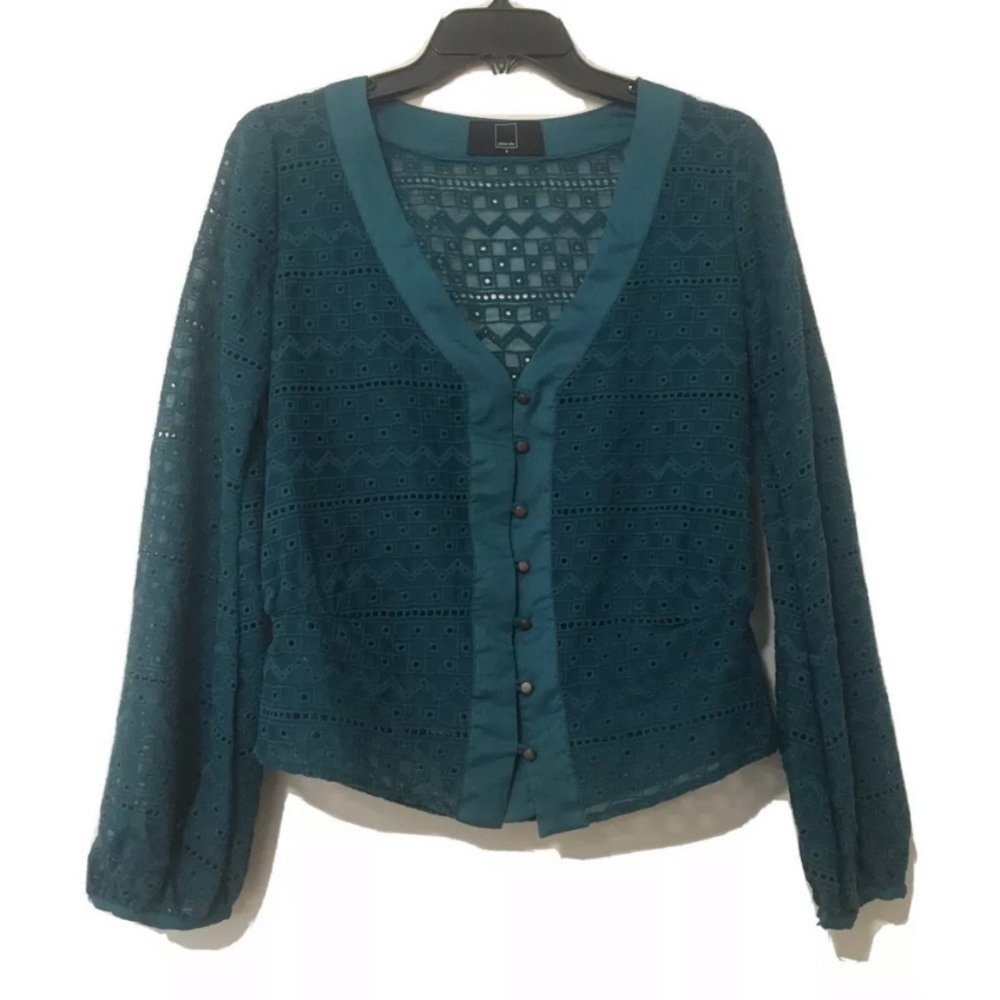 Dolce Vita Button Front Embroidered Shirt
